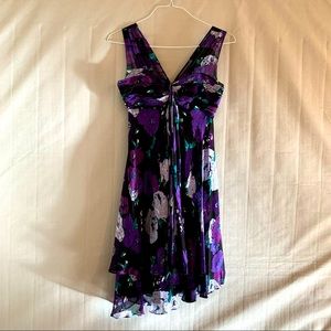 Donna Ricco Purple Floral Party Dress Size 4